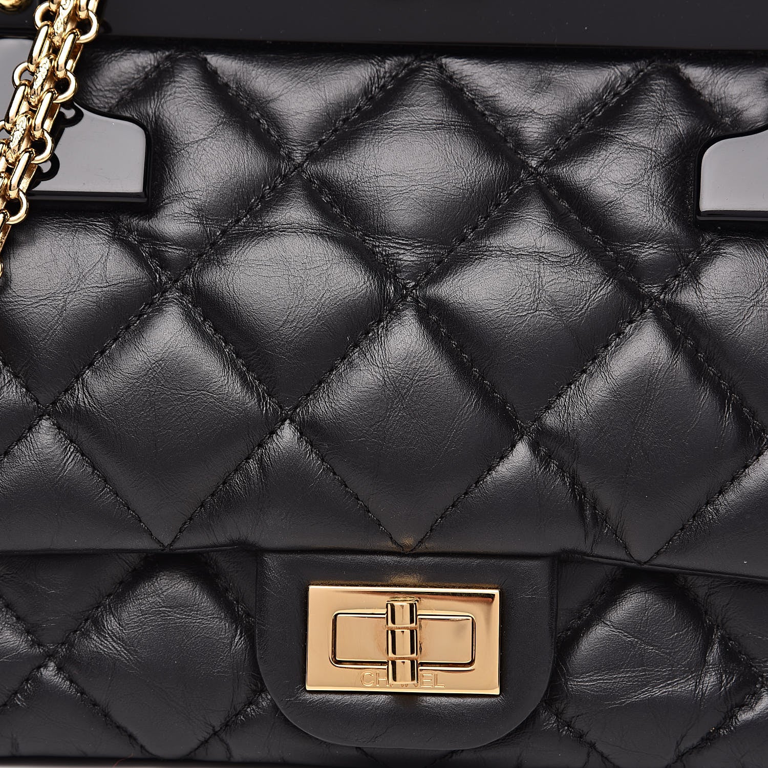 Chanel Aged Calfskin Quilted 2.55 Reissue Mini Hanger Flap Black 12 of 13