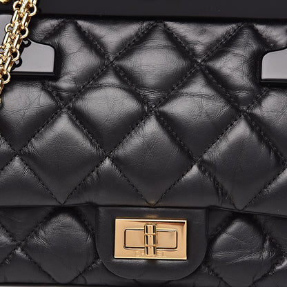 Chanel Aged Calfskin Quilted 2.55 Reissue Mini Hanger Flap Black 12 of 13