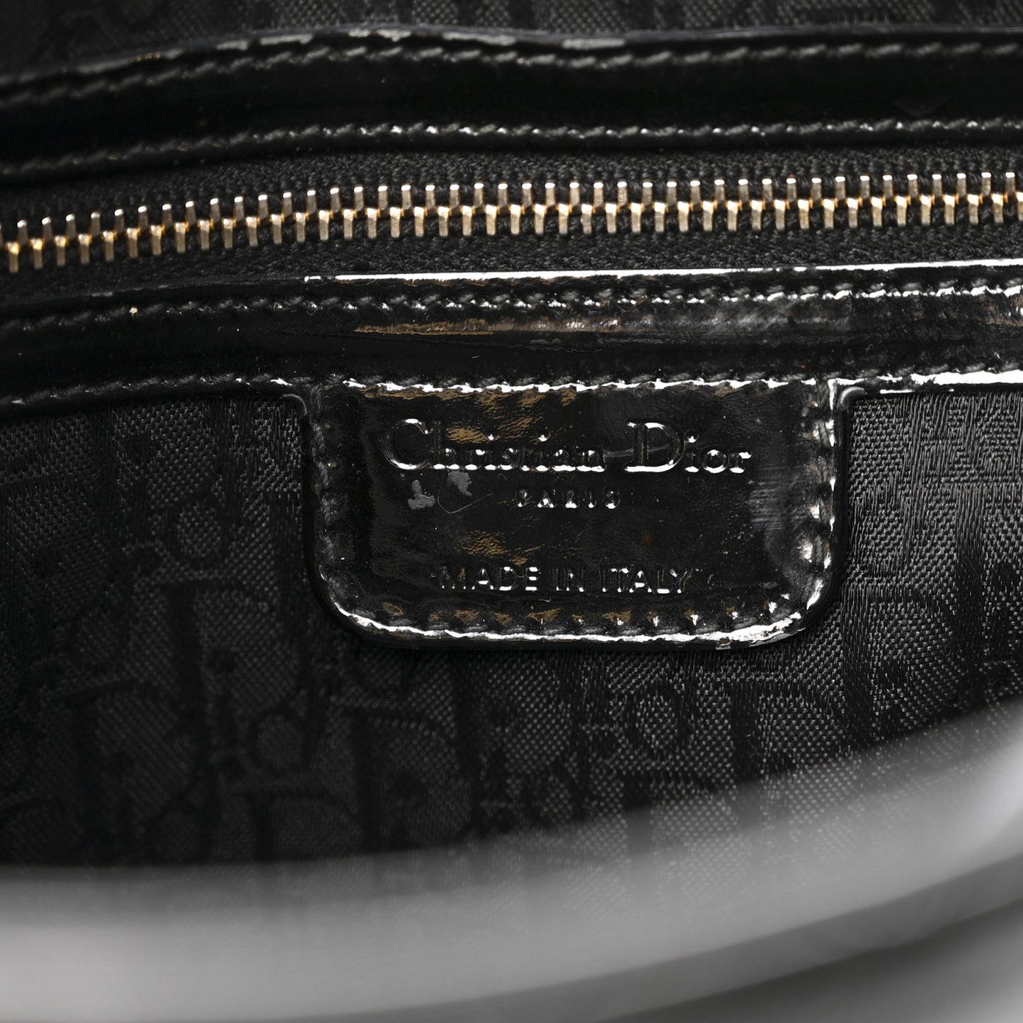 Patent Cannage Large Lady Dior Black