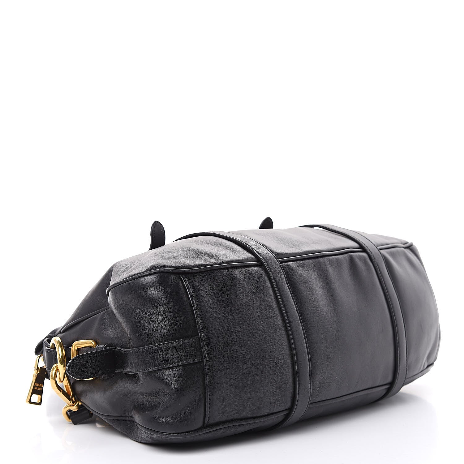 Prada Soft Calf Shopping Satchel Black 4 of 12