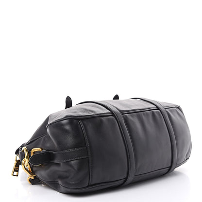 Prada Soft Calf Shopping Satchel Black 4 of 12
