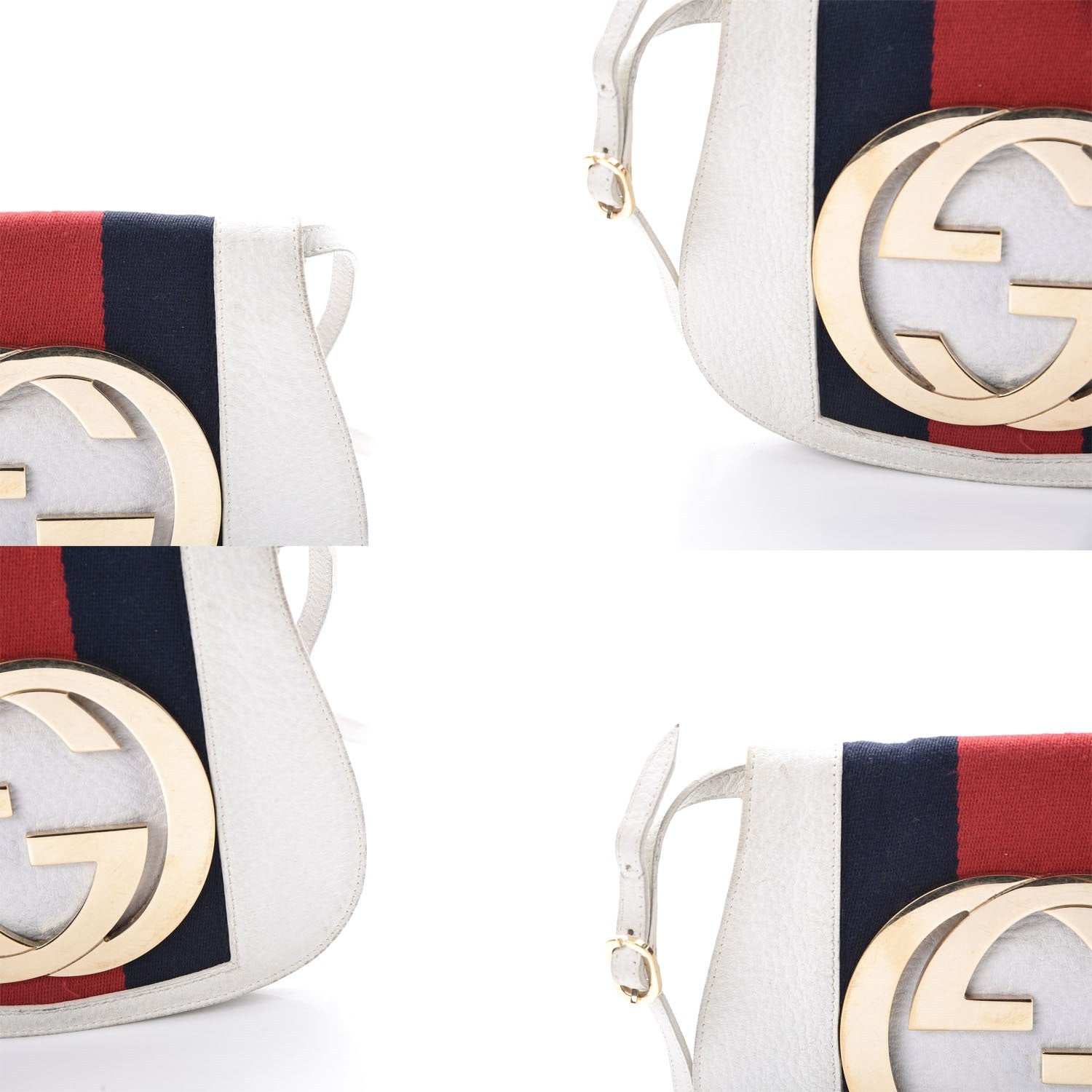 Gucci Calfskin Web Small Blondie Shoulder Bag White 6 of 12