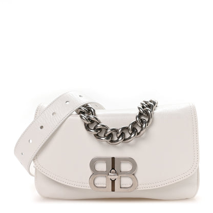 Balenciaga Peach Calfskin Small BB Soft Flap Bag Optic White 1 of 10