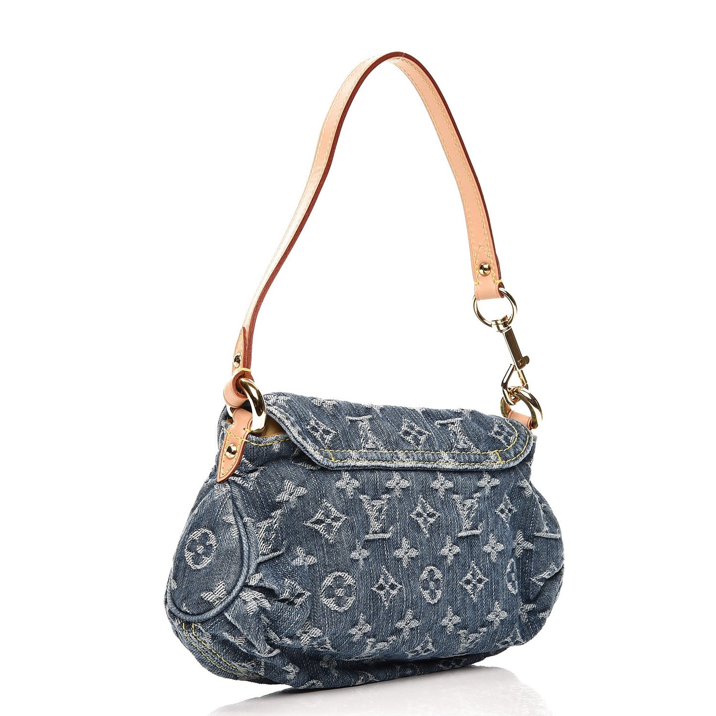 Monogram Denim Mini Pleaty Blue