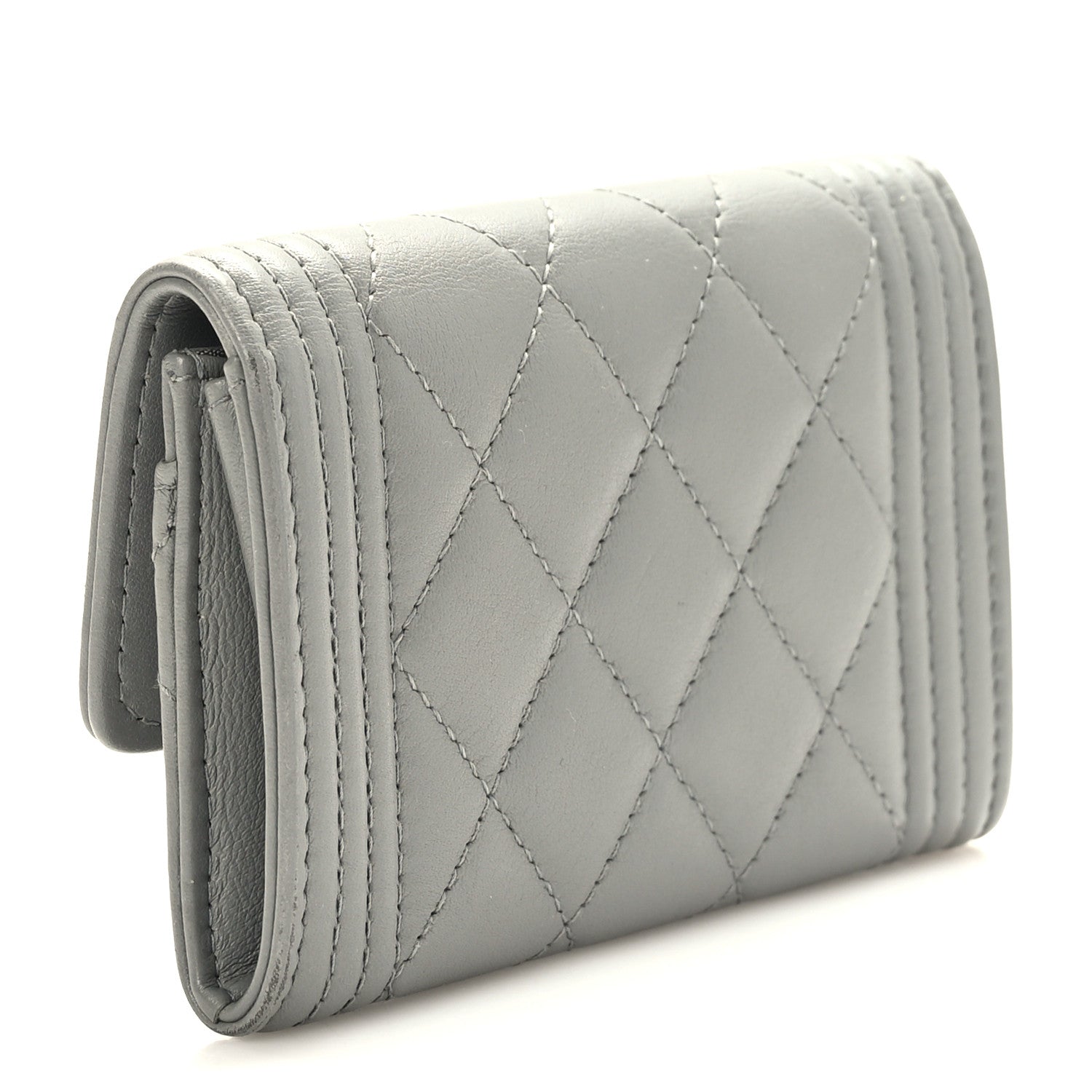 Chanel Lambskin Quilted Boy Card Holder Wallet 3 of 8