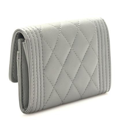 Chanel Lambskin Quilted Boy Card Holder Wallet 3 of 8