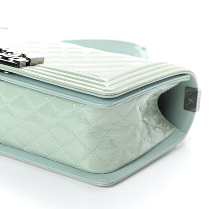Chanel Patent Chevron Quilted Medium Boy Flap Green 10 of 10