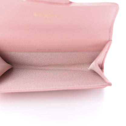 Chanel Matte Caviar Chevron Quilted Flap Card Holder Pink 5 of 9