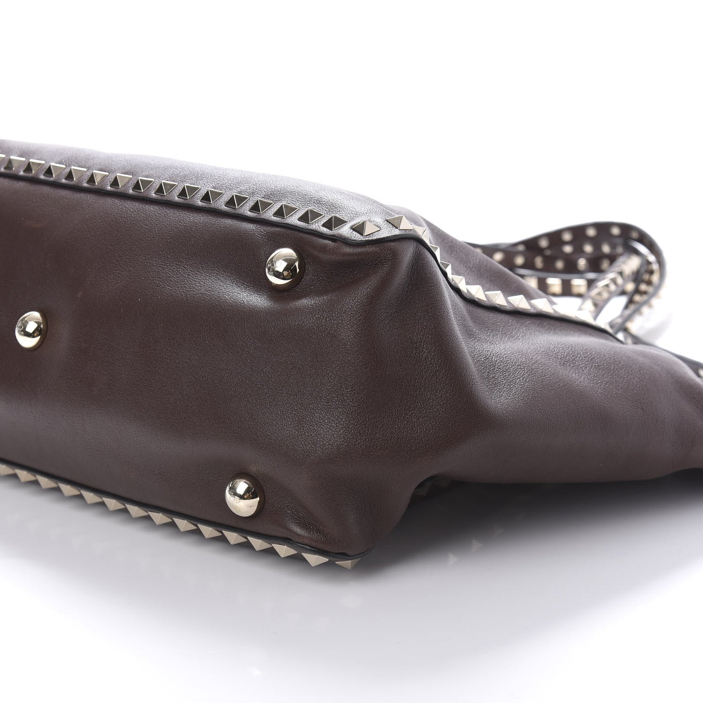 Vitello Medium Rockstud Tote Cacao