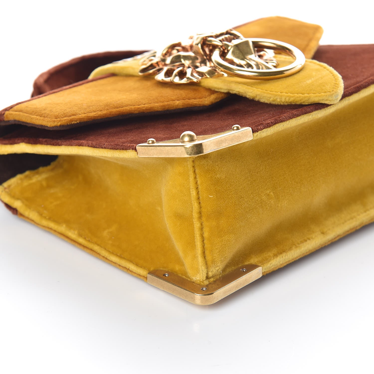 Prada Velluto Lions Head Cahier Shoulder Bag Ambra 8 of 9