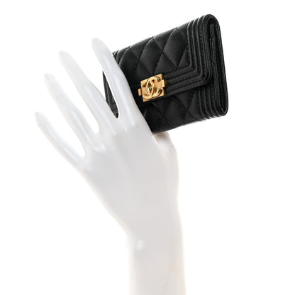 Chanel Caviar Quilted Boy Flap Card Holder Black 2 of 9