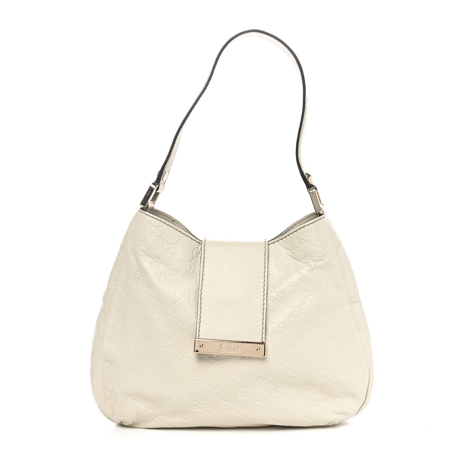 Gucci Guccissima Medium New Ladies Web Hobo White 1 of 10