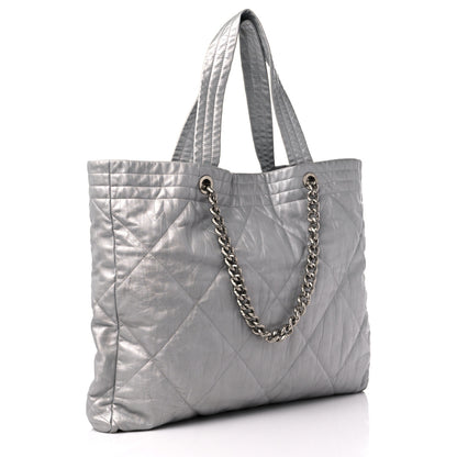 Chanel Iridescent Calfskin Quilted Ground Control Tote Silver 2 of 10