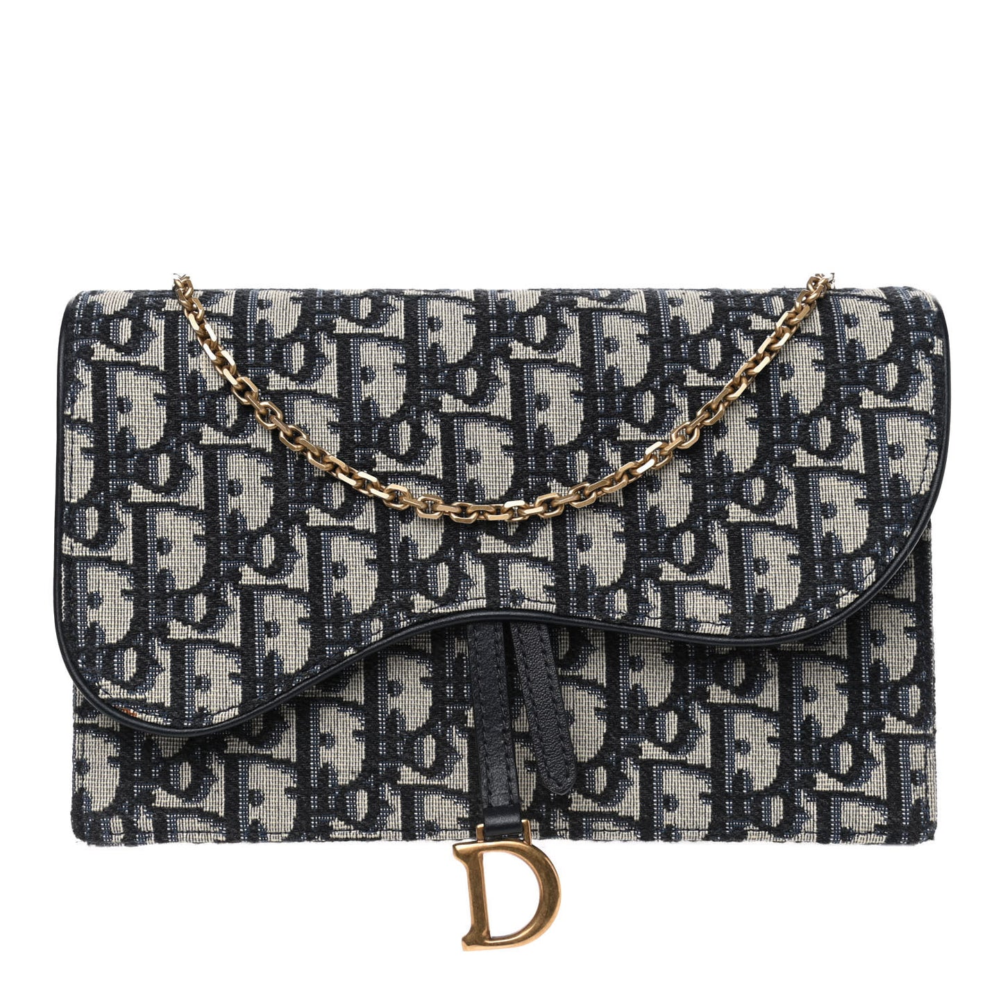 Oblique Saddle Chain Pouch Blue