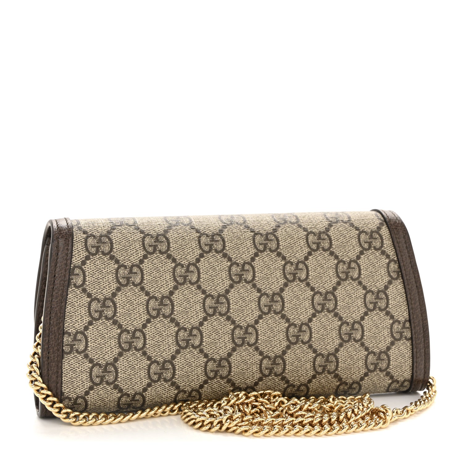 Gucci GG Supreme Monogram Textured Dollar Calfskin Blondie Continental Chain Wallet Beige Ebony New Acero 3 of 11