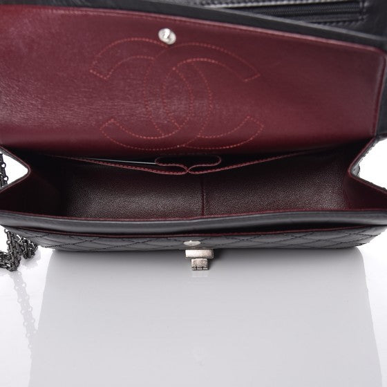 Aged Calfskin Quilted 2.55 Reissue 226 Flap Black