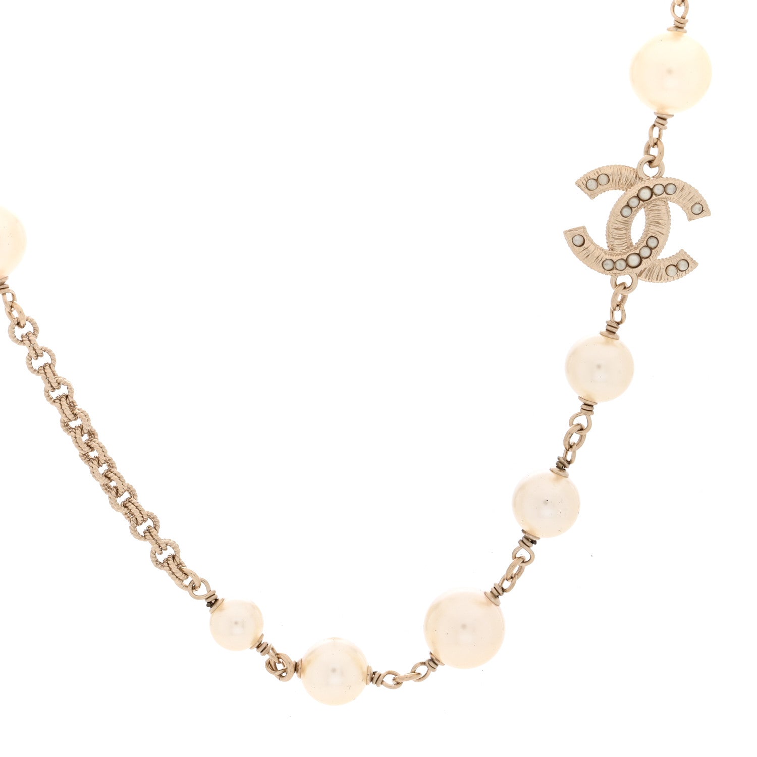 Chanel Pearl CC Short Necklace Gold 1 of 4