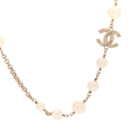 Chanel Pearl CC Short Necklace Gold 1 of 4