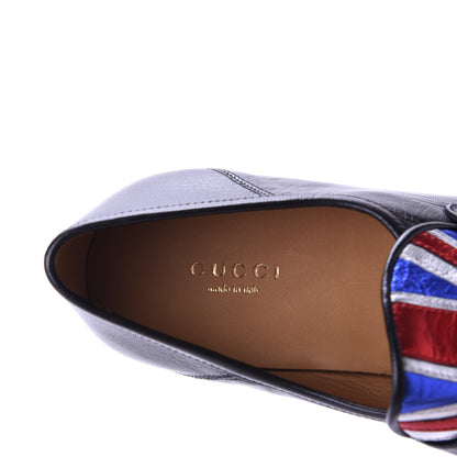 Gucci Lambskin Union Jack Horsebit Loafer Pumps 41.5 Black 7 of 10