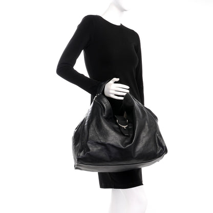 Gucci Calfskin Large Soft Stirrup Shoulder Bag Black 2 of 7