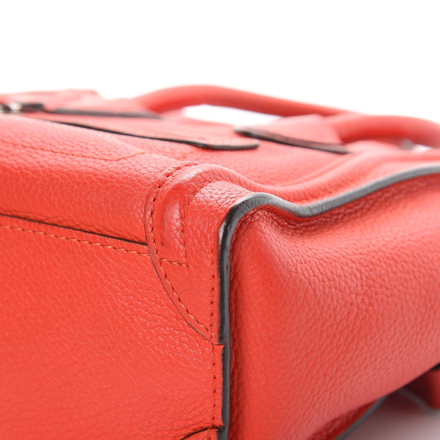 Drummed Calfskin Nano Luggage Red