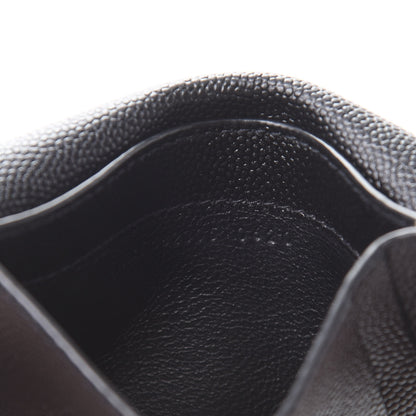 Saint Laurent Grain De Poudre Uptown Monogram Card Case Black 7 of 8