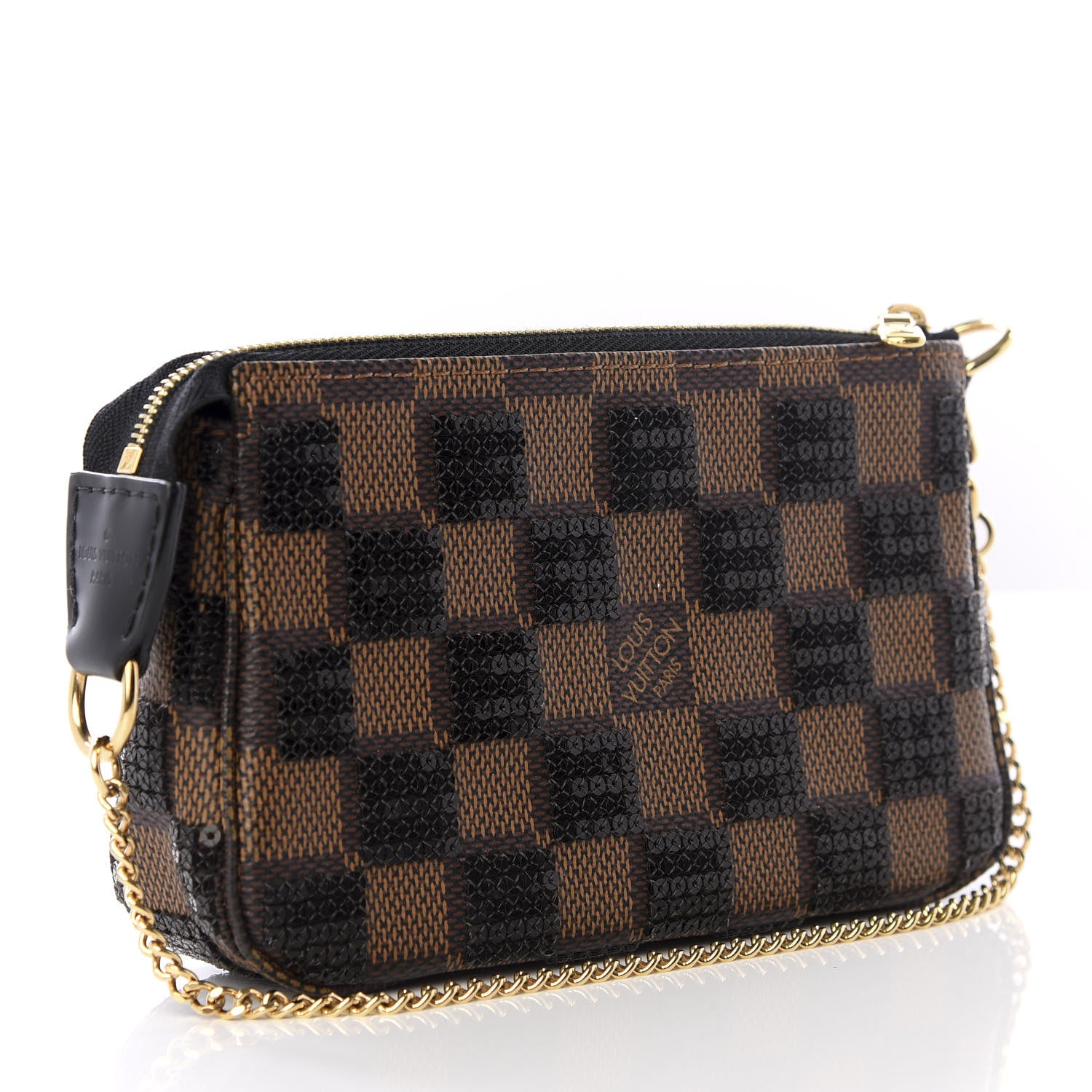 Louis Vuitton Damier Paillettes Mini Pochette Accessories Black 2 of 9