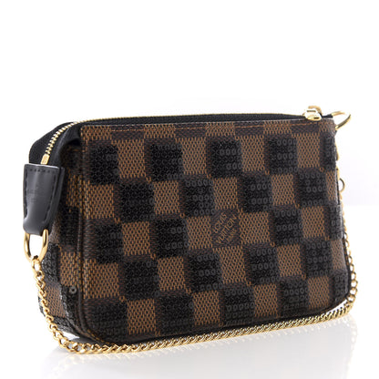 Louis Vuitton Damier Paillettes Mini Pochette Accessories Black 2 of 9