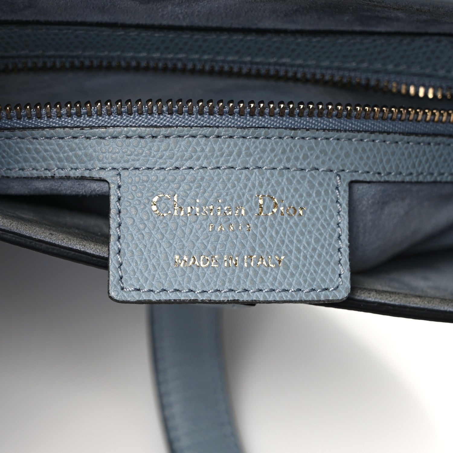 Christian Dior Grained Calfskin Saddle Bag Sky Blue 6 of 10