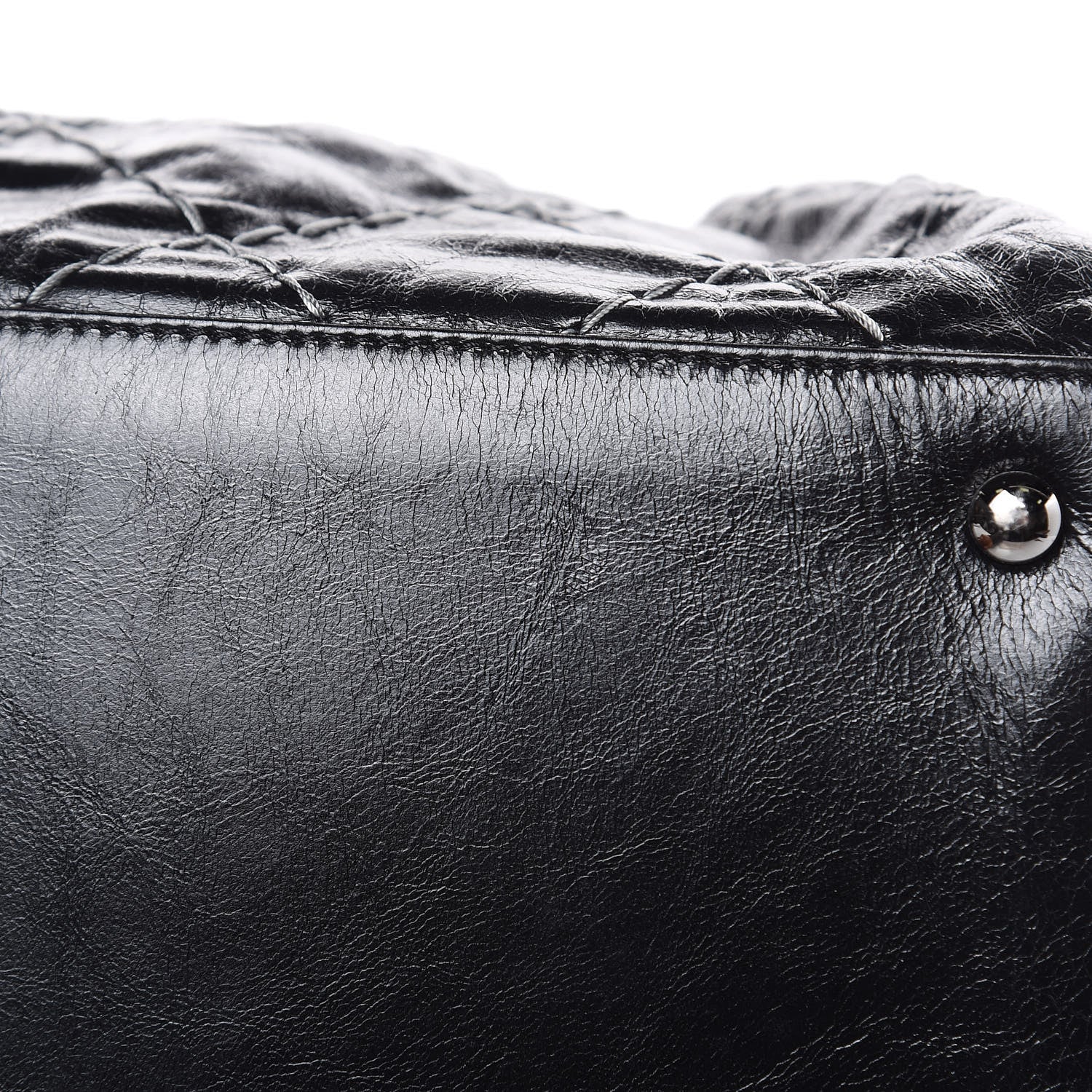 Chanel Glazed Goatskin Double Contrast Stitch Large Tote Black 11 of 14