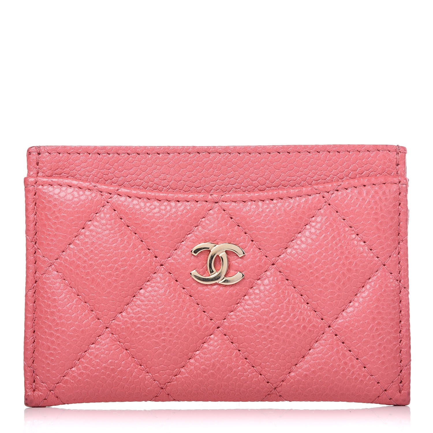 Chanel Caviar Quilted Card Holder Pink 1 of 8
