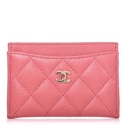 Chanel Caviar Quilted Card Holder Pink 1 of 8