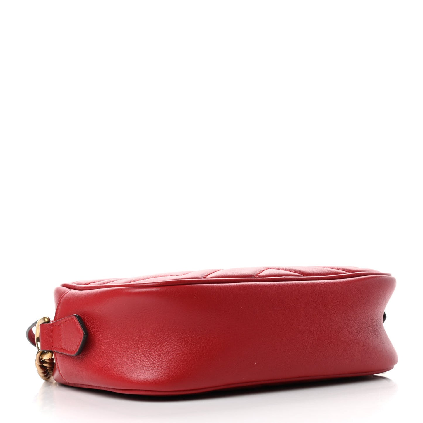Calfskin Matelasse Mini GG Marmont Chain Shoulder Bag Hibiscus Red