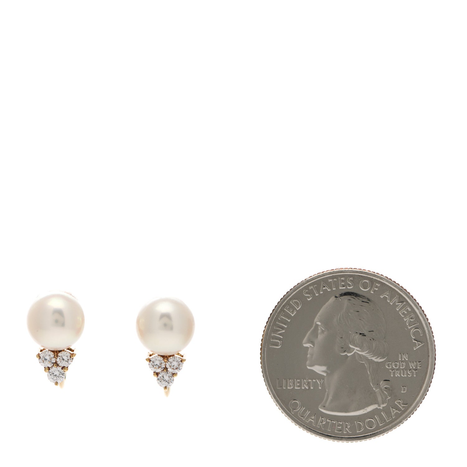 Mikimoto 18K Yellow Gold Diamond Akoya Pearl 8mm Screw-On Earrings 2 of 4