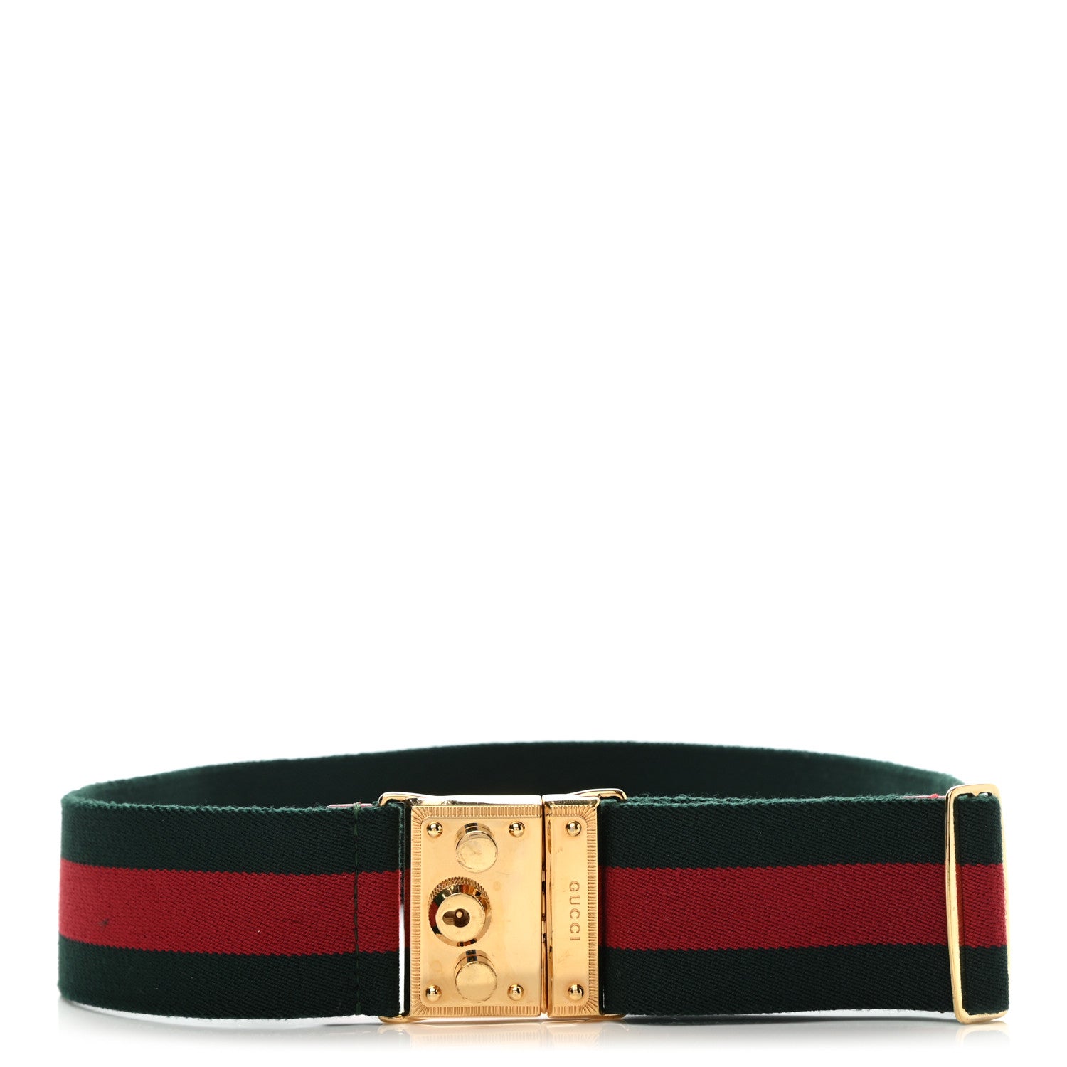 Gucci Canvas Web Belt 80 32 Green Red 1 of 7