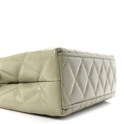 Chanel Shiny Aged Calfskin Quilted Nano Kelly Shopper Khaki 9 of 11