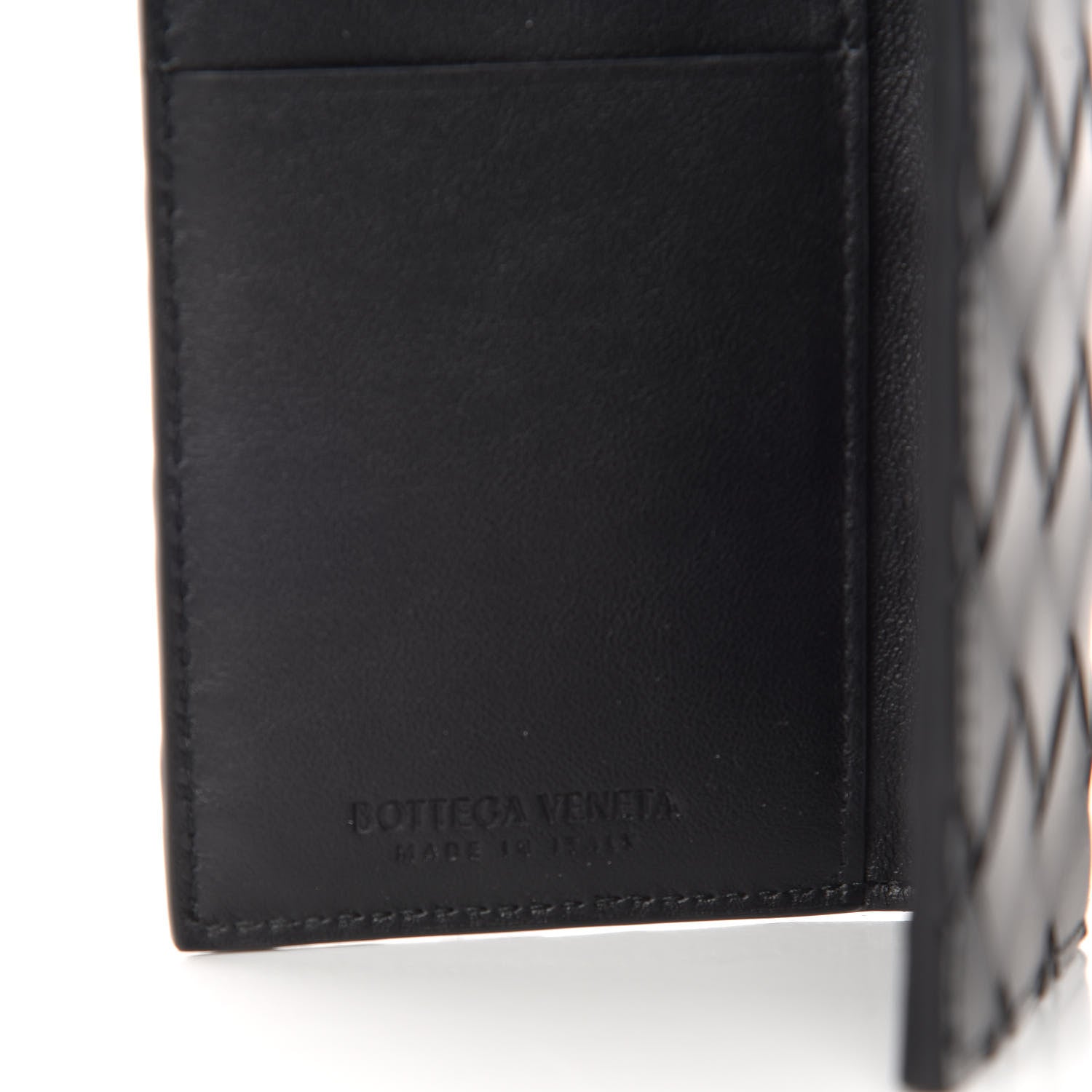 Bottega Veneta Nappa Maxi Intrecciato Bi-Fold Card Holder Black 7 of 8