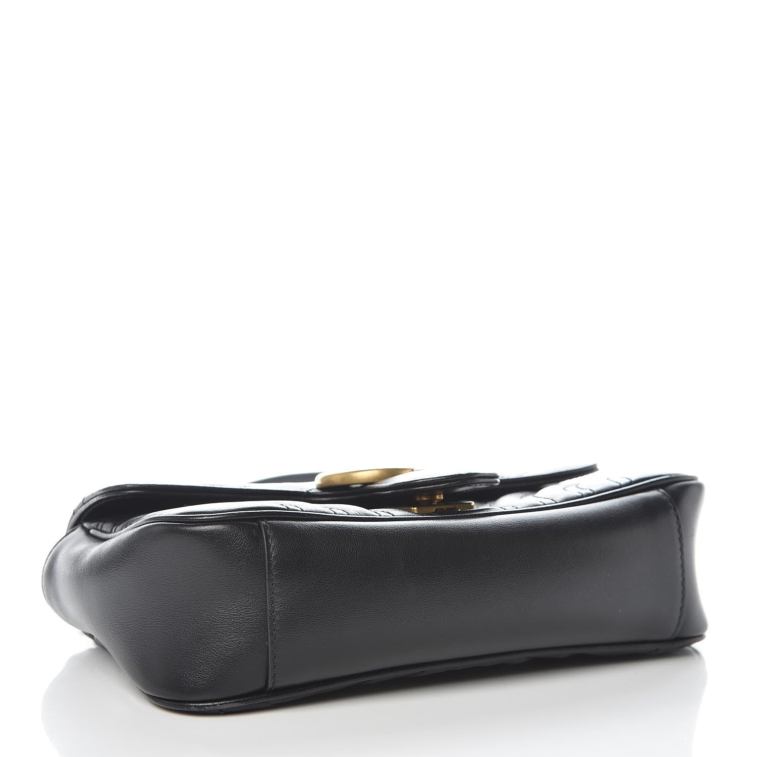 Gucci Calfskin Matelasse Mini GG Marmont Shoulder Bag Black 4 of 11