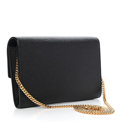 Saint Laurent Grain De Poudre Uptown Chain Wallet Black 3 of 8