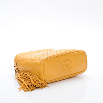 Chanel Lambskin CC Tassel Shoulder Bag Yellow 4 of 8
