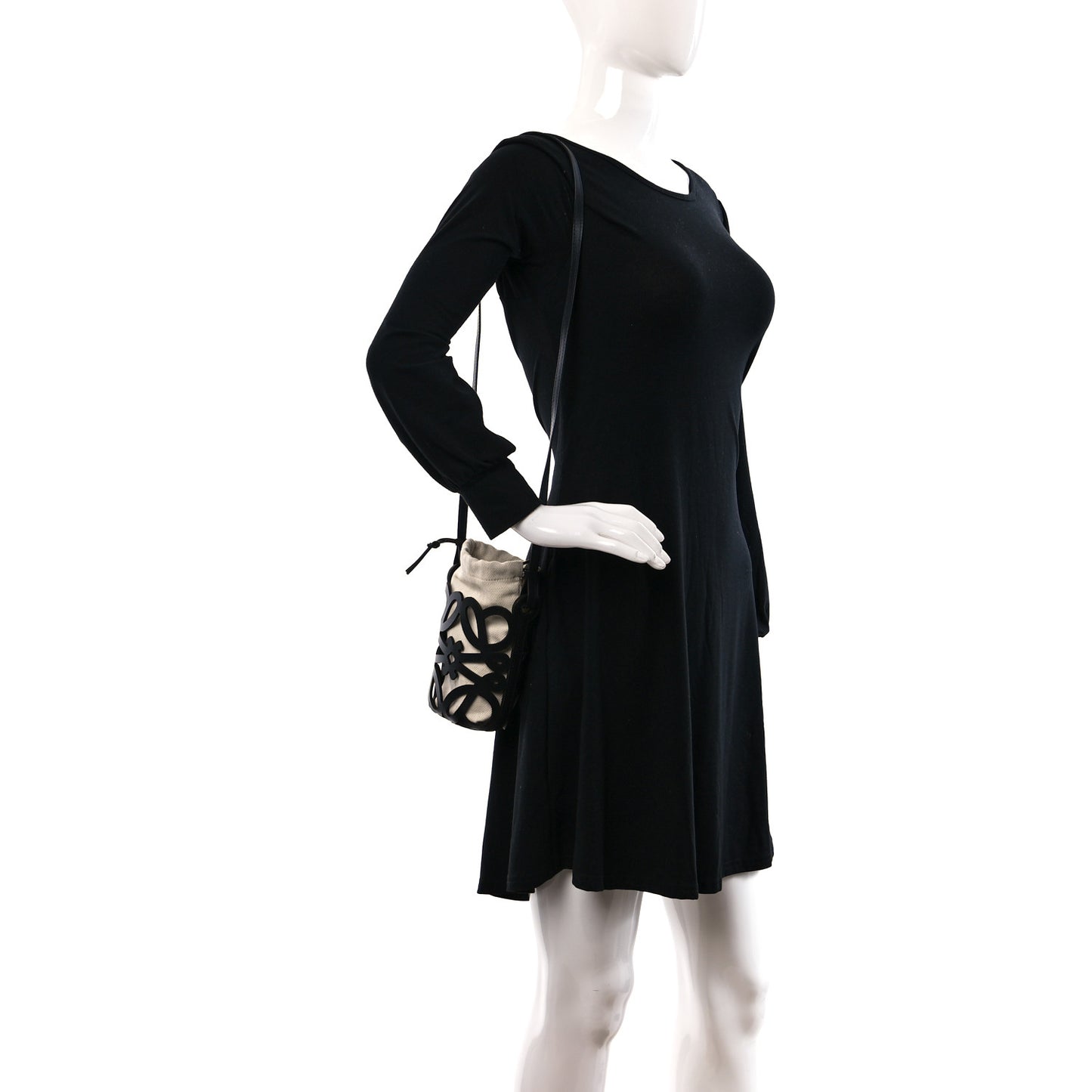 x Paula's Ibiza Cutout Anagram Pocket Crossbody Bag Black