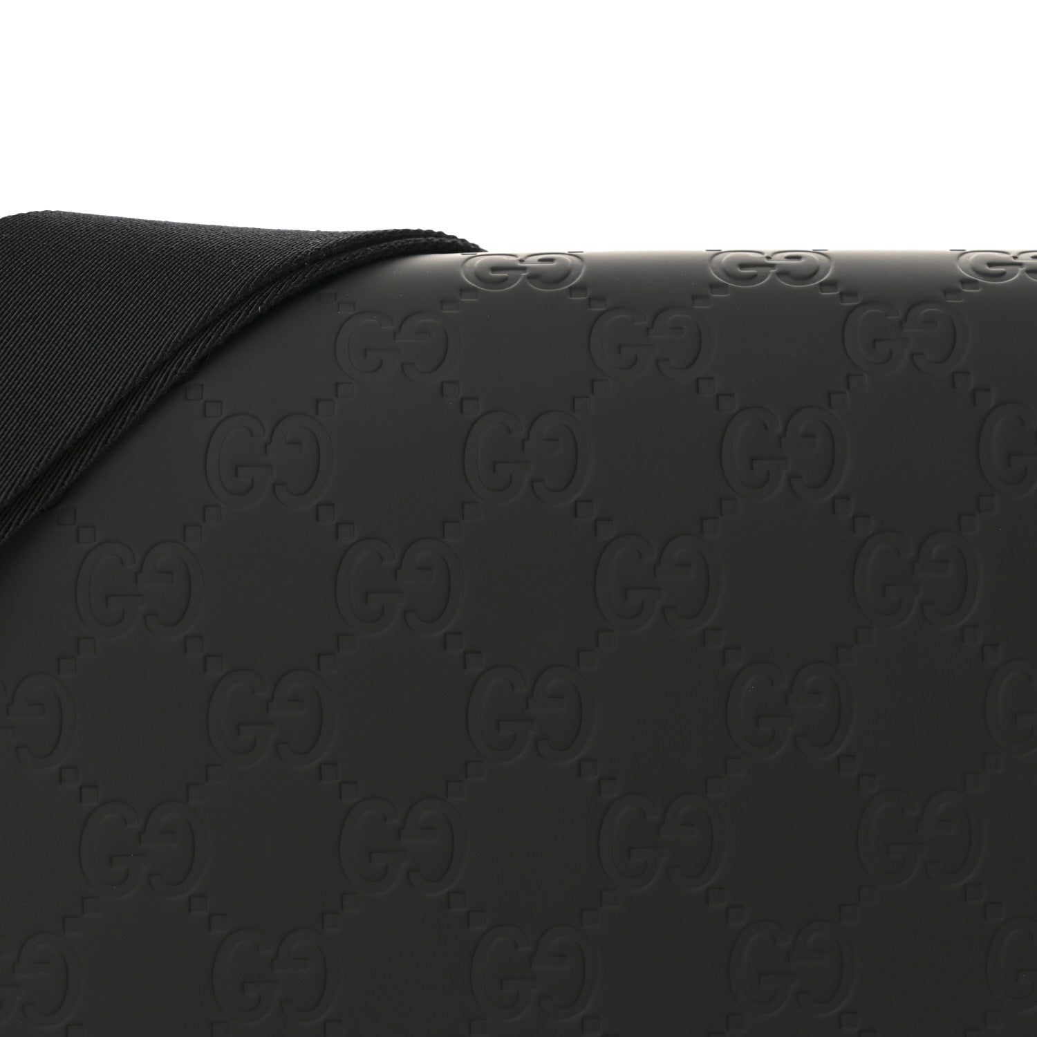 Gucci Rubber Effect Calfskin GG Medium Messenger Bag Black 8 of 10