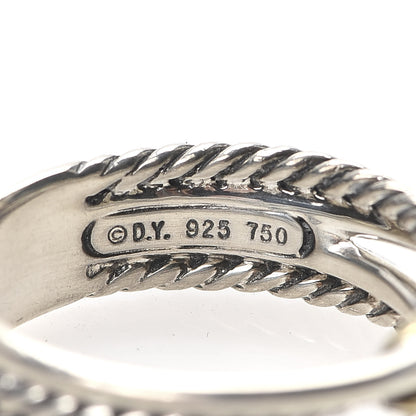 David Yurman Sterling Silver 18K Yellow Gold 6mm X Crossover Ring 54 7 4 of 4
