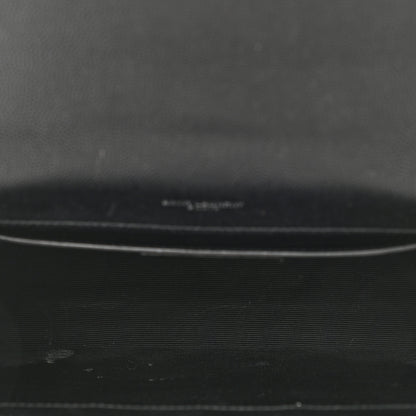 Saint Laurent Grain De Poudre Textured Mixed Matelasse Triquilt Medium Monogram Satchel Black 5 of 14