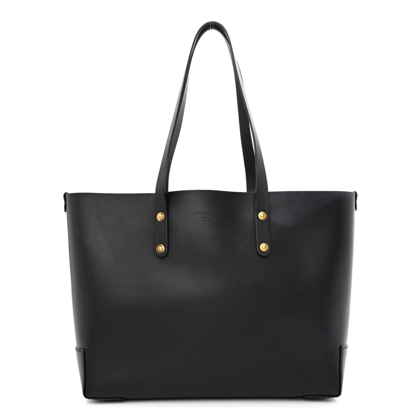 Grainy Calfskin Haymarket Check Tote Black