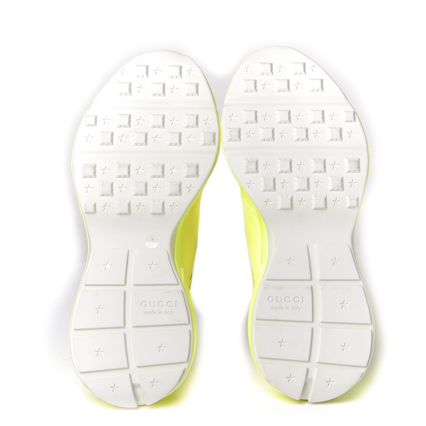Calfskin Mens Rhyton Sneakers 9 Yellow Fluo