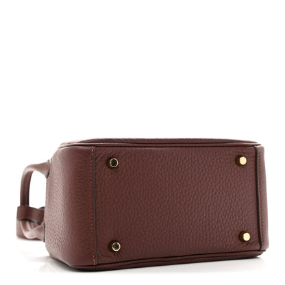 Hermes Taurillon Clemence Mini Lindy 20 Terre 4 of 12