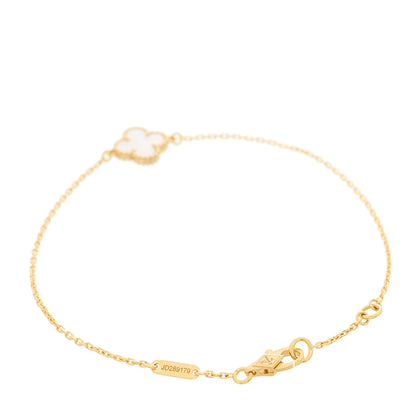 Van Cleef & Arpels 18K Yellow Gold Mother of Pearl Sweet Alhambra Bracelet 2 of 4
