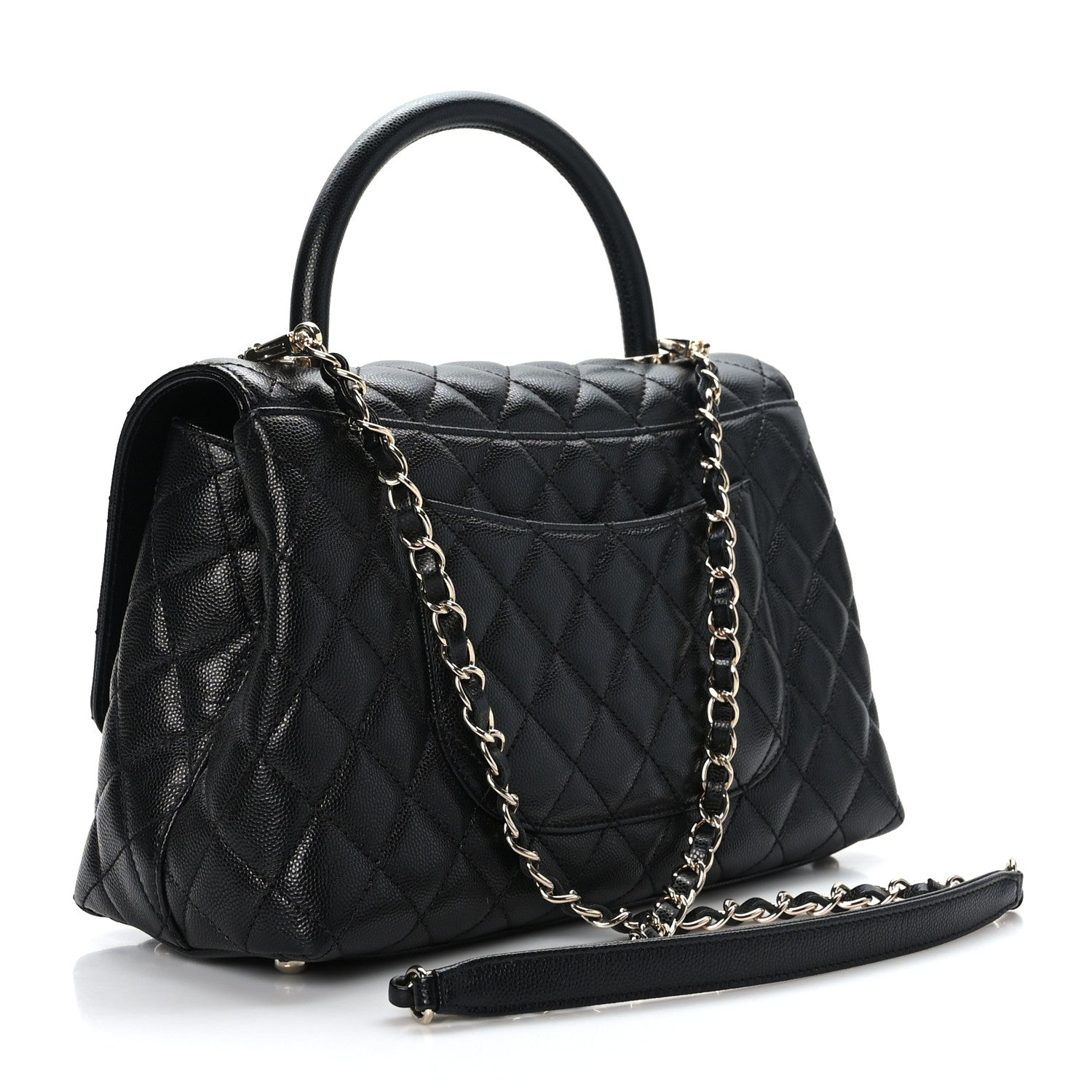 Chanel Caviar Quilted Small Coco Handle Flap Black 3 of 9