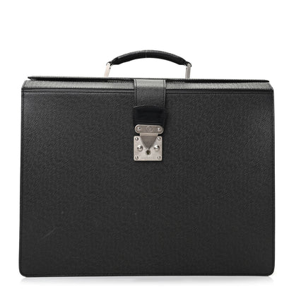 Louis Vuitton Taiga Pilot Case Oural Briefcase Black 1 of 7